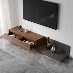 Fero Walnut Extendable TV Stand with 2 Drawers(120 - 200 cm) - thumbnail 5