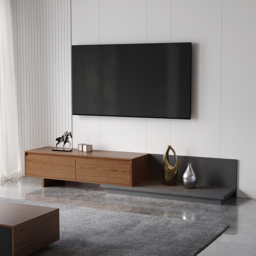 Fero Walnut Extendable TV Stand with 2 Drawers(120 - 200 cm) - thumbnail 3