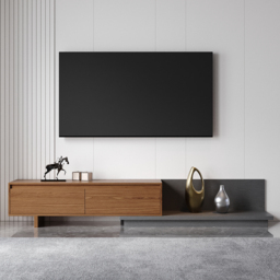 Fero Walnut Extendable TV Stand with 2 Drawers(120 - 200 cm) - thumbnail 2