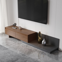 Fero Walnut Extendable TV Stand with 2 Drawers(120 - 200 cm) - thumbnail 4