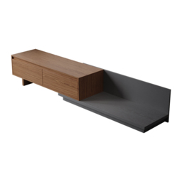 Fero Walnut Extendable TV Stand with 2 Drawers(120 - 200 cm) - thumbnail 8