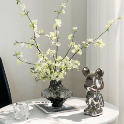 5pcs Artificial Cherry Blossom Branches Set with Abstract Vase Desktop Artificial Plant - thumbnail 3