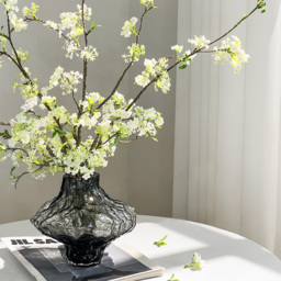 5pcs Artificial Cherry Blossom Branches Set with Abstract Vase Desktop Artificial Plant - thumbnail 2