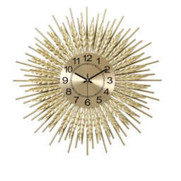 Large 3D Sunburst Metal Oversized Wall Clock Wheat Home Decor - thumbnail 4