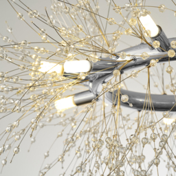 Mid Century Modern 12-Light Crystal Firework Sputnik Chandelier Pendant Ceiling Light - thumbnail 6
