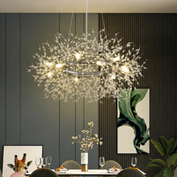 Mid Century Modern 12-Light Crystal Firework Sputnik Chandelier Pendant Ceiling Light - thumbnail 5