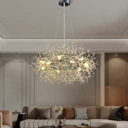 Mid Century Modern 12-Light Crystal Firework Sputnik Chandelier Pendant Ceiling Light - thumbnail 3