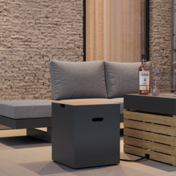 Smokeless Propane Outdoor Fire Pit Table Rectangular Patio Furniture Firepit in Aluminium Alloy (100 cm High) - thumbnail 6