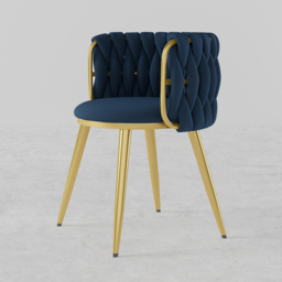 Sweave Nordic Dining Chairs Velvet Upholstery Blue Barrel Back Round Accent Dining Room Chairs - thumbnail 8