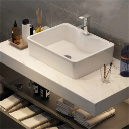 "39.3"" Floating Bathroom Vanity Set with Single Sink White and Black Modern Style" - thumbnail 6