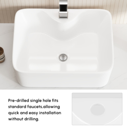 "39.3"" Floating Bathroom Vanity Set with Single Sink White and Black Modern Style" - thumbnail 8