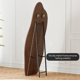 Freestanding Mirror with Wooden Frame in Dark Brown, Organic Shape, 160 cm High, Modern Style ???????? British English - thumbnail 7