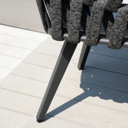9-Piece Outdoor Extendable Dining Set with 8 Rope Weave Chairs (1631 mm - 2141 mm) in Grey - thumbnail 7
