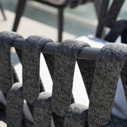 9-Piece Outdoor Extendable Dining Set with 8 Rope Weave Chairs (1631 mm - 2141 mm) in Grey - thumbnail 6
