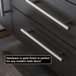 Modern 100 cm Floating Black Bathroom Vanity Stone Top Wall Mounted Bathroom Cabinet - thumbnail 9