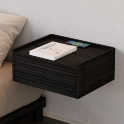 Wooden Floating Bedside Table Modern Bedside Table with Charging Station