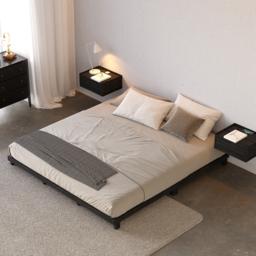 Wooden Floating Bedside Table Modern Bedside Table with Charging Station - thumbnail 7