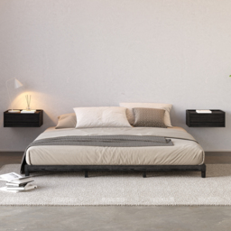 Wooden Floating Bedside Table Modern Bedside Table with Charging Station - thumbnail 4
