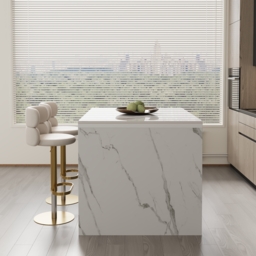 1270mm Modern Kitchen Island  Laminate & 2 Counter Stools Set Storage Cabinet - thumbnail 4