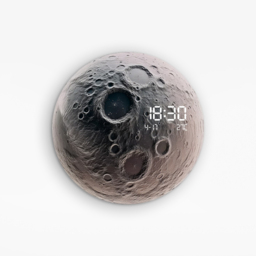 Moon-Shaped LED Wall Clock Modern Round Decor Art Living Room Bedroom - thumbnail 8