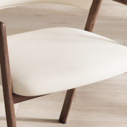 Set of 8 Linen Dining Chair Upholstered Curved Back Modern Warm White Dining Room Chairs - thumbnail 7