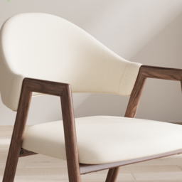 Set of 8 Linen Dining Chair Upholstered Curved Back Modern Warm White Dining Room Chairs - thumbnail 5