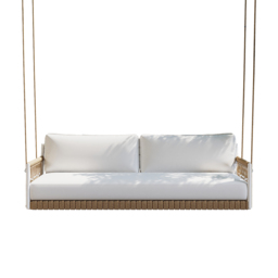 Ropipe Boho 1-Seater Khaki Woven Rope Garden Patio Swing Sofa with Grey Cushion - thumbnail 6