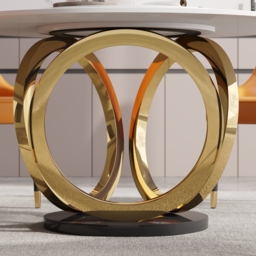 150 cm Large Round Lazy Susan Dining Table for 6 People White - thumbnail 6