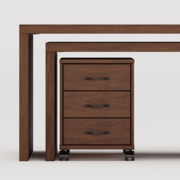 Modern L Shaped Executive Office Desk with with Movable File Cabinet Walnut Swivel Desk Office Furniture (1520mm ) - thumbnail 5