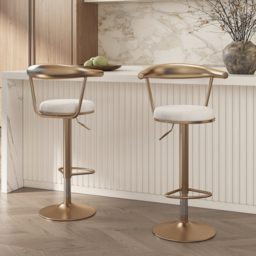 "72"" Large Kitchen Island & 2 Bar Height Stools Set Adjustable & Swivel Kitchen Chairs with Storage Kitchen Cabinet Marble Veneered Top" - thumbnail 7