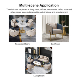Modern Accent Chair Tufted Upholstered PU Leather Accent Chair in Gold - thumbnail 7