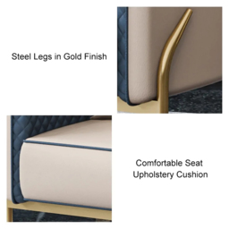 Modern Accent Chair Tufted Upholstered PU Leather Accent Chair in Gold - thumbnail 9