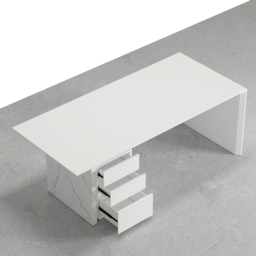 Modern White Wooden Home Office Desk with Movable File Cabinet Office Furniture (1520mm) - thumbnail 9