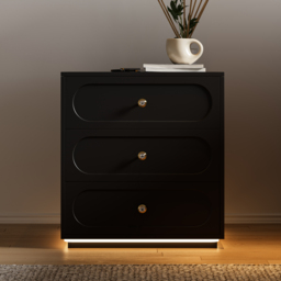 Modern Smart Bedside Table with Light 2 Drawer Bedside Table with Charging Station - thumbnail 7