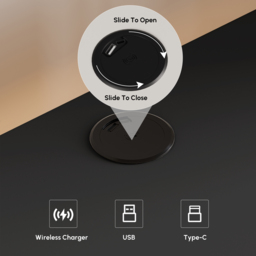 Modern Smart Bedside Table with Light 2 Drawer Bedside Table with Charging Station - thumbnail 9