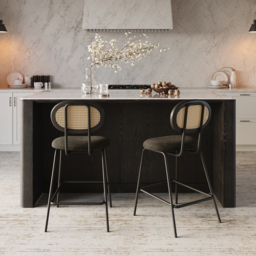 "72"" Kitchen Island Sintered Stone Top with Storage Black Modern" - thumbnail 4