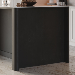 "72"" Kitchen Island Sintered Stone Top with Storage Black Modern" - thumbnail 8