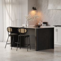 "72"" Kitchen Island Sintered Stone Top with Storage Black Modern" - thumbnail 3