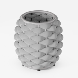 Cocaro Outdoor Woven Side Table with Storage, Waterproof Rope & Slate Top in Grey - thumbnail 9