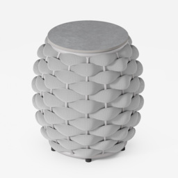 Cocaro Outdoor Woven Side Table with Storage, Waterproof Rope & Slate Top in Grey - thumbnail 8