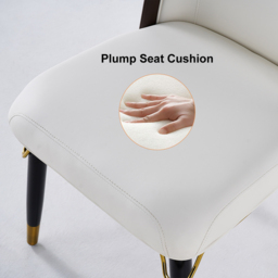 "Modern 79"" Rectangle Faux Marble Dining Table with 8 Chairs in Gold" - thumbnail 9