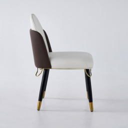 "Modern 79"" Rectangle Faux Marble Dining Table with 8 Chairs in Gold" - thumbnail 8