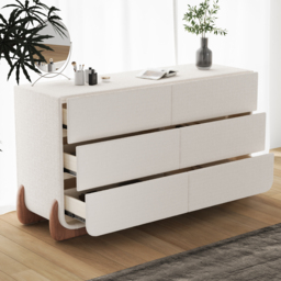 Boucle Curva 1600 mm White 6 Drawer Smart Dresser Chest - thumbnail 3
