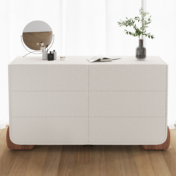 Boucle Curva 1600 mm White 6 Drawer Smart Dresser Chest - thumbnail 2