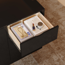 L Shaped Large Executive Office Desk with Drawers & Cabinet Black Office Furniture Right Hand (180 cm) - thumbnail 8