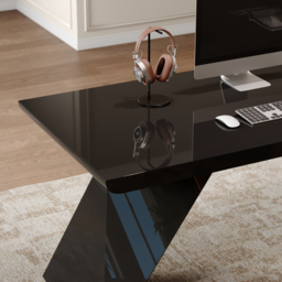 L Shaped Large Executive Office Desk with Drawers & Cabinet Black Office Furniture Right Hand (180 cm) - thumbnail 9