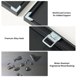 3-Piece Framed Abstract Canvas Wall Art Set with Black Aluminium Frames - thumbnail 8