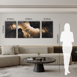 3-Piece Framed Abstract Canvas Wall Art Set with Black Aluminium Frames - thumbnail 7