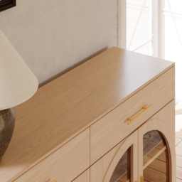 Arune 160 cm Natural Wood Sideboard with Storage & LED Lights - thumbnail 8