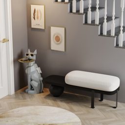 Modern Gray Sculpture Side Table with Tray Shelves Cute Grayhound End Table in Resin - thumbnail 6